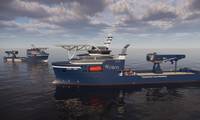 The new ESCV will run on green methanol and batteries and will be the first vessel to perform heavy construction work in both offshore wind and subsea with net zero emissions. Photo by REM Offshore.