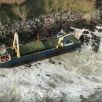 The 250-foot Tanzanian-flagged merchant ship Alta had been abandoned and adrift at sea for more than a year before running aground in Ireland earlier this week. (Photo: Irish Coast Guard)