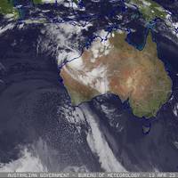 00:30 AEST on Friday 14 April 2023 | Cloud/surface composite, Australia - Credit: Australian Bureau of Meteorology