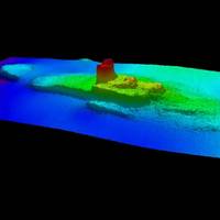 2013 Multi-beam sonar profile view of the shipwreck SS City of Chester (Credit: NOAA Office of Coast Survey NRT6)