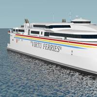 3D artist impression of the 110 meter ferry (Image: Incat)