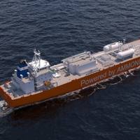 3D rendering of the Exmar LPG’s ammonia dual-fuel mid-size gas carrier (Credit: Exmar)