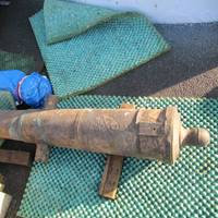 A cannon that was taken from one of the wrecks (MCA photo)