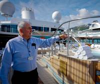  A Crowley Ocean Ranger observes the state of a cruise ship pool deck