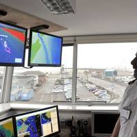 “A Harbour Control Officer using GeoVS’ 3D vessel management system in Poole”.