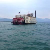 A passenger vessel, Tahoe Queen, ran aground with reportedly 296 passengers aboard in South Lake Tahoe, Calif., Monday, Aug. 4, 2014. Members from Coast Guard Sector San Francisco continued the investigation and oversight of salvage efforts for Tahoe Queen, Tuesday, Aug. 5, 2014. Coast Guard photo by Coast Guard Sector San Francisco.