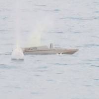 A still image from a video, released by Russia's Defence Ministry, shows what it said to be the Ukrainian drone boat attacking the Russian warship Priazovye in the Black Sea in this image taken from handout footage released June 11, 2023. (Photo: Russian Defense Ministry)