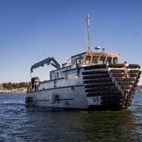 A team of divers from Code 760, Regional Dive Division, at Puget Sound Naval Shipyard & Intermediate Maintenance Facility, make their way to the Port Orchard, Washington, Marina, Aug 1, 2024, aboard their new dive boat. (U.S. Navy photo by Wendy Hallmark)