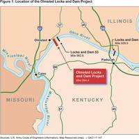 A USACE rendering of the Olmsted lock area infrastructure (Credit: US GAO)