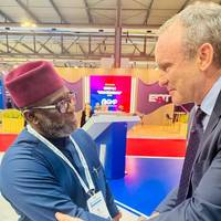 Abdulkadir Ahmed, the Managing Director and Chief Executive Officer of NSML (left) with Andy McKeran, Chief Growth Officer for LR. © Lloyd’s Register