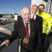 Aberdeen’s Lord Provost, George Adam (front), with EnQuest’s managing director, David Heslop (centre) and Drum Property Group director, Graeme Bone.