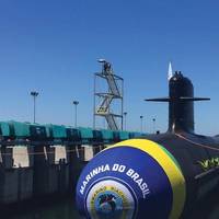 Riachuelo submarine during launching. Image Marinha do Brasil