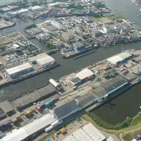 Aerial view of the Süd-West-Terminal (SWT) in the Port of Hamburg (Photo: OPDR)