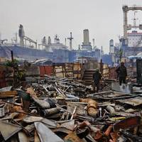 Alang, Gujarat: World's biggest ship breaking yard. Photo from Youtube video