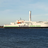 An illustration of M/V Copenhagen with a Norsepower Rotor Sail. (Photo: Scandlines)