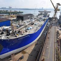 Polar Enterprise from ConocoPhillips / Polar Tankers Inc. in drydock. (Photo: Seatrium)