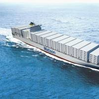 Artist's depiction of 3,600 TEU containerships