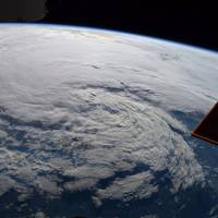 Astronaut Randy Bresnik took this photo of Tropical Storm Harvey from the International Space Station on Aug. 28 at 1:27 p.m. CDT. (Credits: NASA)