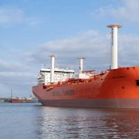 Bow Olympus with its new 22m bound4blue eSails.
Image courtesy Odfjell