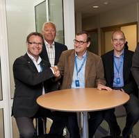  Brunvoll and Steerprop has decided to enter in to a strategic alliance. Here from the two companies meeting and agreement in Molde earlier this summer. From left, Managing Director at Brunvoll, Odd Tore Finnøy, Marketing Director at Brunvoll, Per Olav Løkseth, Managing Director Jarmo Savikurki and Vice President Jasto Tolonen from Steerprop and Technical Director at Brunvoll, Knut Andresen.