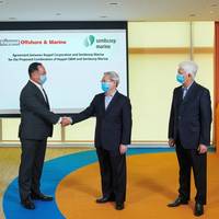 Caption: From left: Mr Loh Chin Hua, CEO of Keppel Corporation and Chairman of Keppel O&M; Mr Chris Ong, CEO of Keppel O&M; Mr Wong Weng Sun, President & CEO of Sembcorp Marine, and Tan Sri Mohd Hassan Marican, Chairman of Sembcorp Marine at the signing of definitive agreements between Keppel Corporation and Sembcorp Marine for the Proposed Combination of Keppel Offshore & Marine and Sembcorp Marine.