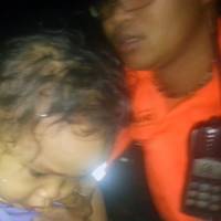 Child rescued from the ferry: Photo courtesy of Philippine Coast Guard