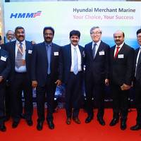 C.K. Yoo (third person from the right), with India’s VVIP customers during its invitational event. Photo: Hyundai Merchant Marine