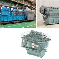 Clockwise from top-left: Exterior view of engine manufactured by Kawasaki Heavy Industries; Exterior view of engine manufactured by Yanmar Power Solutions; The engine under construction by Japan Engine. © Yanmar
