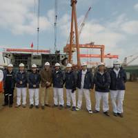 CMHI hosted a keel laying ceremony for SunStone's Ocean Albatros on January 20 in Haimen, China (Photo: SunStone Ships)