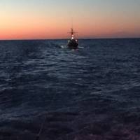 Coast Guard Cutter Moray tows the fishing boat Paulo Marc after it became disabled east of Portland, Maine (USCG photo)