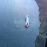 Coast Guard monitors aground motor vessel in Columbia River  (Photo by Petty Officer 1st Class Levi Read)