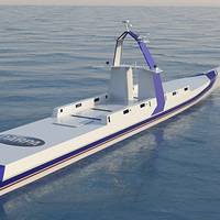 Concept design for NOMARS Defiant unmanned ship. (Image: Serco Inc.)