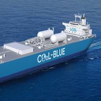 Conceptual image of the ocean-going LCO2 carrier. Image courtesy Mitsubishi Shipbuilding