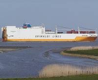 Containership Grimaldi Line: Photo credit Wiki CCL Ra Boe