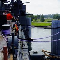 Cortland Company’s 12x12 Plasma® rope in situ on battleship Texas.