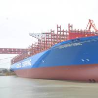 COSCO SHIPPING Taurus, one of COSCO SHIPPING’s 20,000 teu capacity containerships (Photo: Shell Marine)