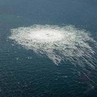 Credit:©The gas leak at Nord Stream 2 seen from the Danish F-16 interceptor on Bornholm in late September 2022. Photo: Danish Defence