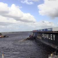 Crowley's La Princesa Barge Leaving Talleyrand. (CREDIT: Crowley)