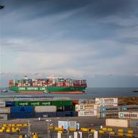 CSCL Globe calls the Port of Zeebrugge (Photo courtesy of the Port of Zeebrugge)