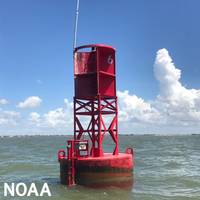 Current meter equipment installed on U.S. Coast Guard Lighted Buoy 6 along the Freeport entrance channel. Currents data in the water column at this location will aid mariners transiting in and out of Port Freeport. (Photo: NOAA)