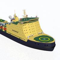 Depicted: The new icebreaker vessel under construction for Russia’s state shipping company Rosmorport FSUE.