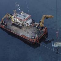 Deployment of the fifth and sixth turbine at the Shetland Tidal Array (credit: Nova Innovation).