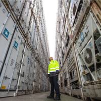 Derek Knox, Port Manager for Grangemouth in the port’s busy reefer container compound. Photo Port of Grangemouth
