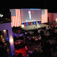 Donald T. Bollinger, a member of the Coast Guard Foundation board of trustees, speaks at the Guardian of the Heartland Dinner here, April 9, 2010. The Foundation Dinner was attended by close to 600 people, some of whom included Coast Guard Commandant Adm. Thad Allen, Atlantic Area Commander Vice Adm. Robert Papp and Master Chief Petty of the Coast Guard Charles ÒSkipÓ Bowen. Coast Guard photo by Petty Officer 3rd Class Casey J. Ranel.