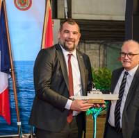 Dragan Krapovic and Pascal Leroy during the OPV 60M construction start ceremony in Lorient Credit: PIRIOU
