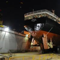 Dredge Wheeler in World Marine’s drydock (Photo: World Marine of Alabama)