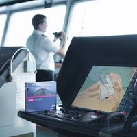 ECDIS and the ADMIRALTY Vector Chart Service on the bridge of a ship.