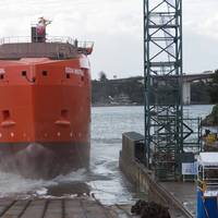 Edda Mistral was launched and named at the Gondan shipyard in Figueras, Spain (Photo: Gondan)