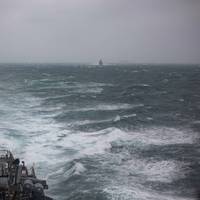 The Arleigh Burke-class guided-missile destroyer USS Higgins (DDG 76) conducts bilateral operations with Royal Canadian Navy Halifax-class frigate HMCS Vancouver (FFH 331) during routine operations in the Taiwan Strait, Oct. 20. (Photo: Trevor Hale/ U.S. Navy)