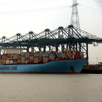Eleonora Maersk at the Deurganckdok Pic by port of Antwerp